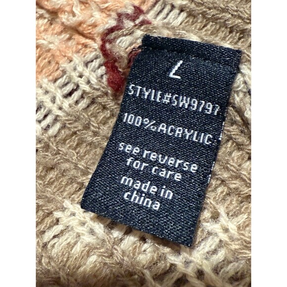 Aztec Tribal Cardigan Sweater Large Waterfall Open Front Boho Southwest Women’s - Picture 9 of 10